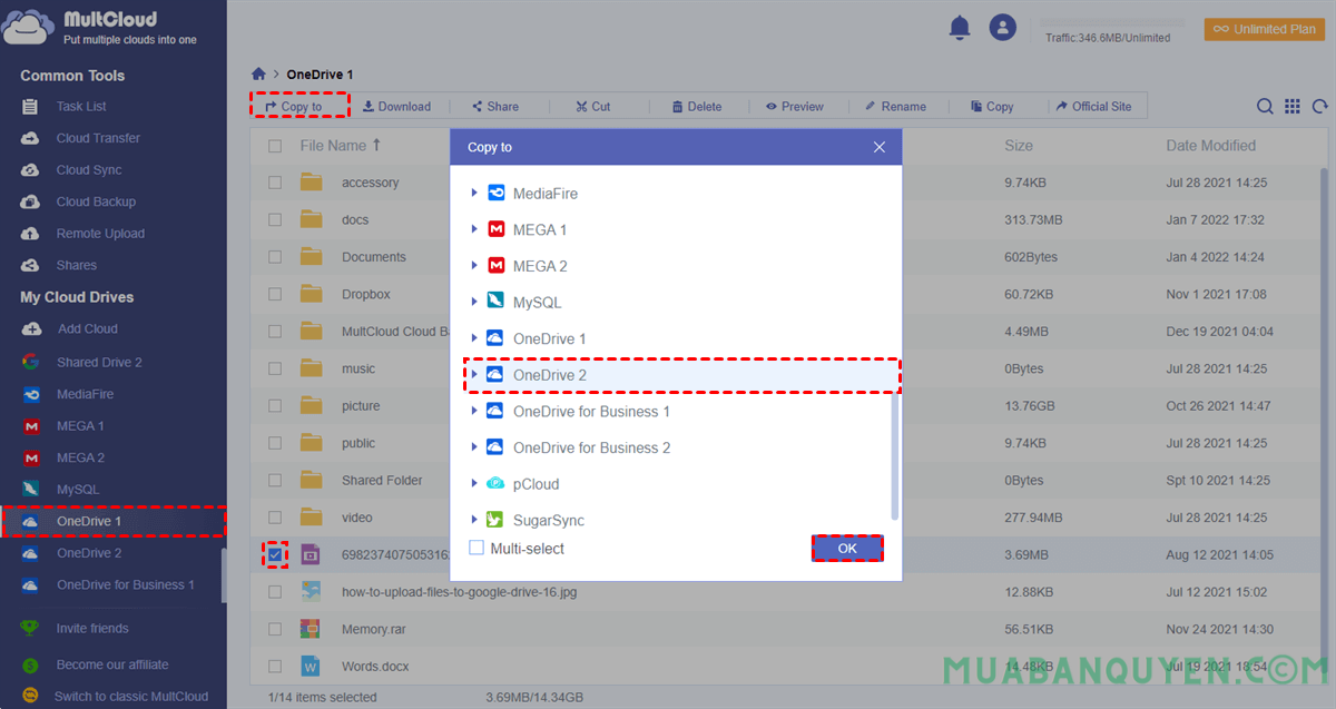 Chuyển tệp từ tài khoản OneDrive này sang tài khoản khác bằng cách "Copy To"