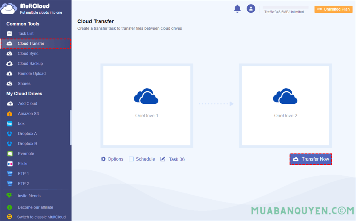 Di chuyển tệp từ tài khoản OneDrive này sang tài khoản khác bằng "Cloud Transfer"