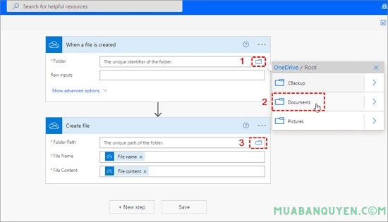 Chọn thư mục cần chuyển sang OneDrive khác bằng Power Automate