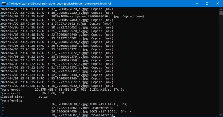 Cách sử dụng Rclone để copy file từ Google Drive sang OneDrive